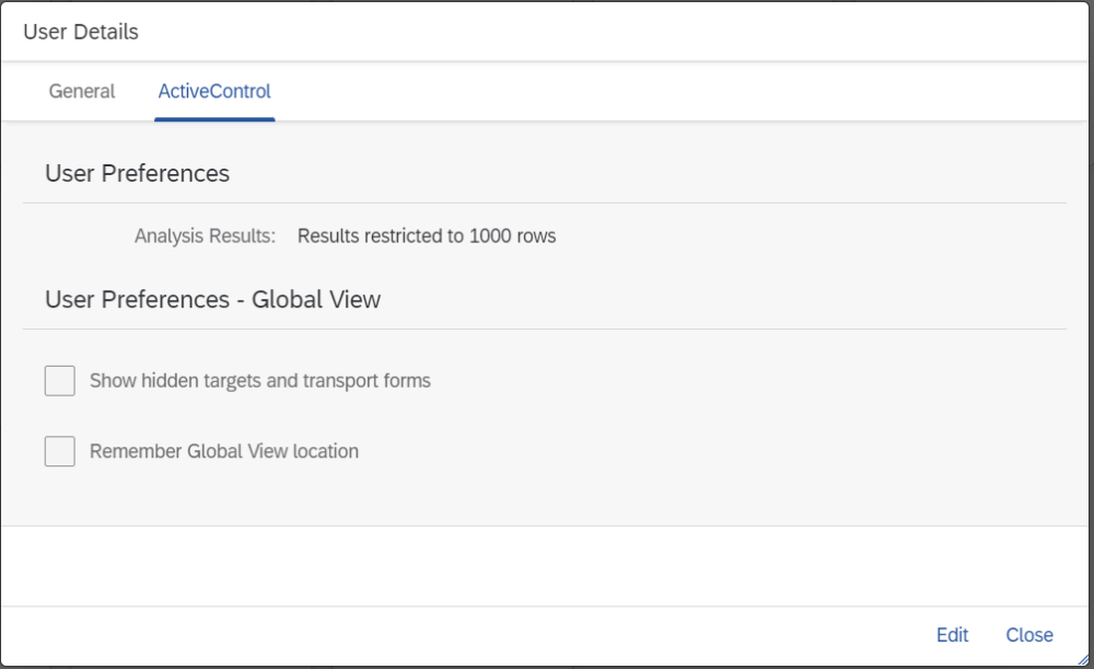 Figure AC1394-3: ActiveControl Tab