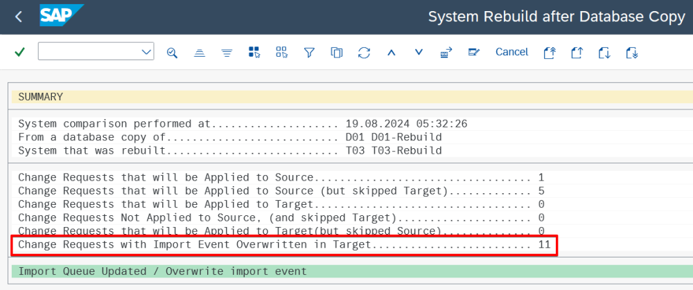 Figure AC1677-2: Report Output Summary