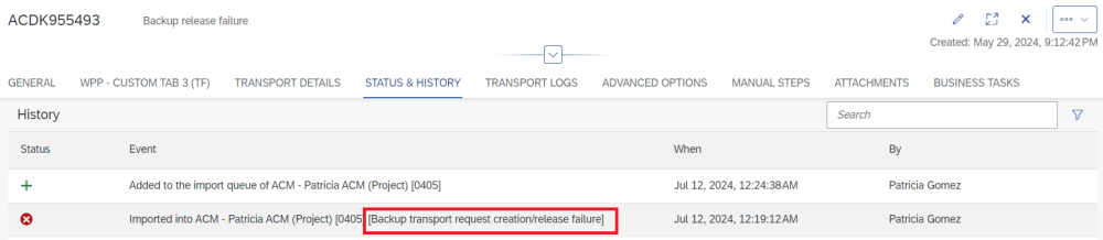 Figure AC2088-3a: Transport Form Event