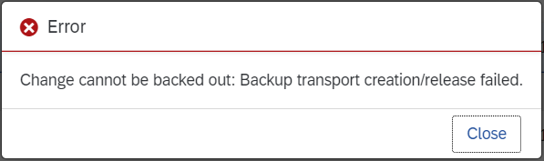 Figure AC2088-5: Backout Error Message