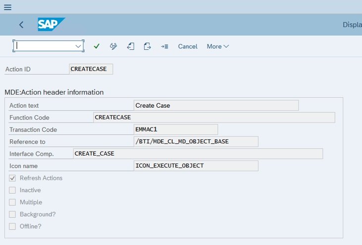 Create Case Action Configuration