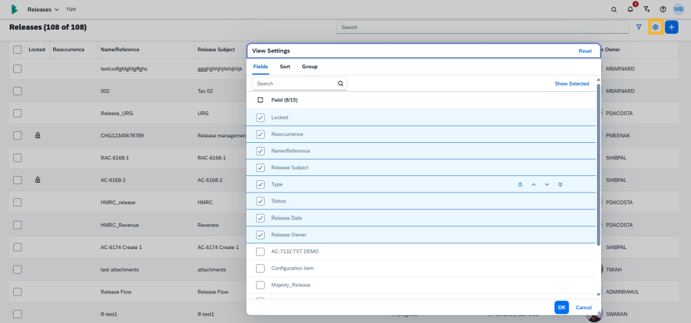 Searching Filtering & Configuration - ActiveControl - Release ...