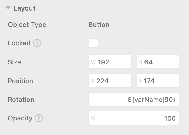 Layout inspector properties panel Layout inspector properties panel