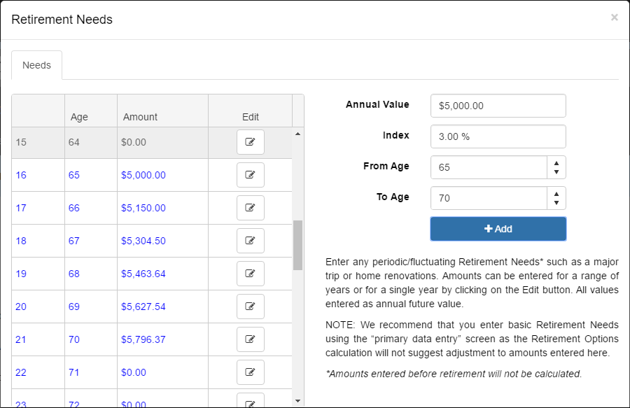 Income/Lifestyle - RazorPlan User Guide - 1