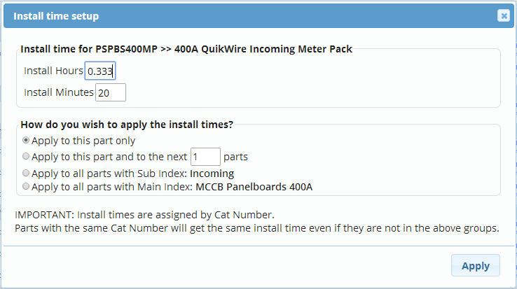 Applying install times and discounts - User Guide - 1