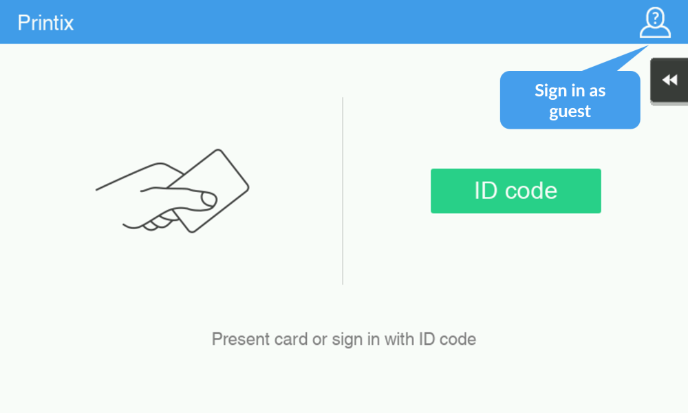How to sign in as guest on Konica Minolta printers Printix