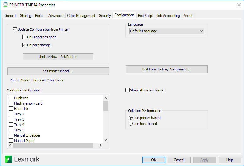 update lexmark printer driver for windows 10