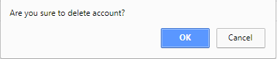 Click on Delete account. A pop-up will appear. Click OK, and your account will be deleted.