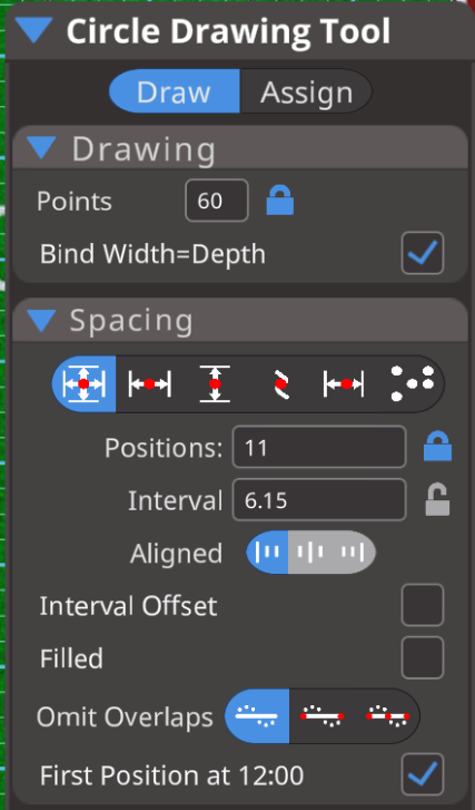 Circle Tool Inspector