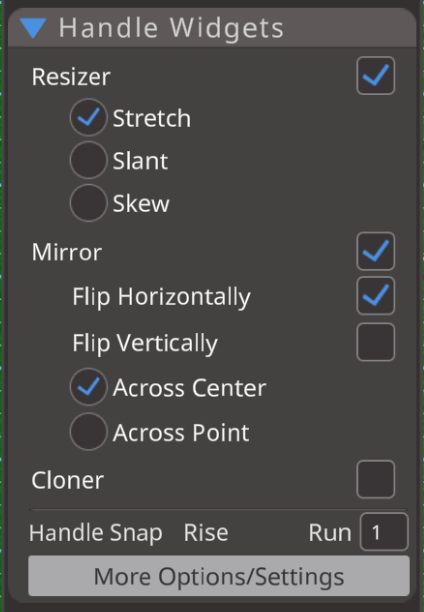Widgets Resize and Mirror