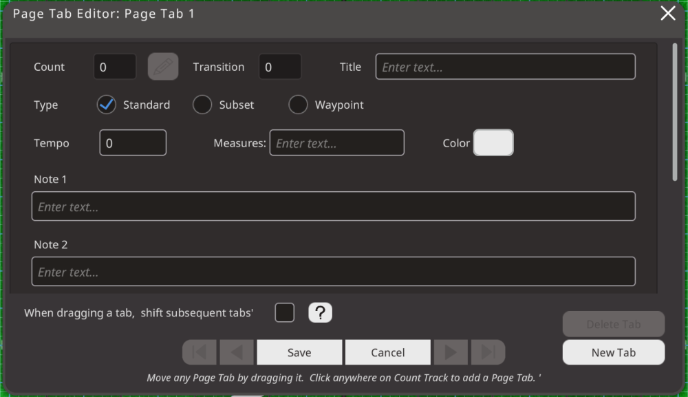 Page Tab Editor - Pyware 3D X User Guide - 1