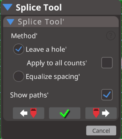 Splice Tool Inspector