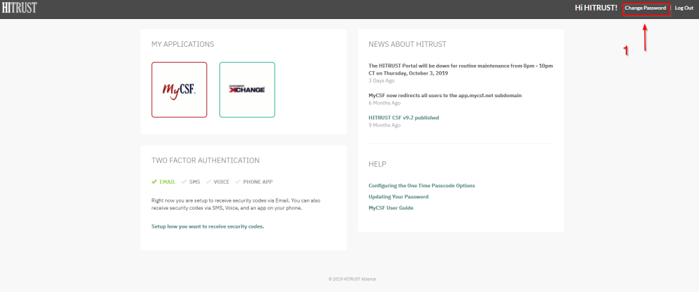 Change Password Link