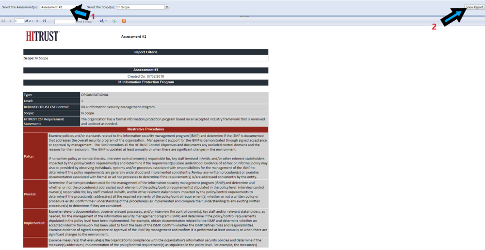 Illustrative Procedures Report