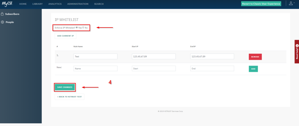 Enforcing IP Whitelist