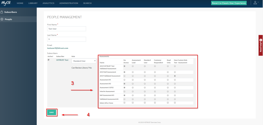 Saving Assessment Role