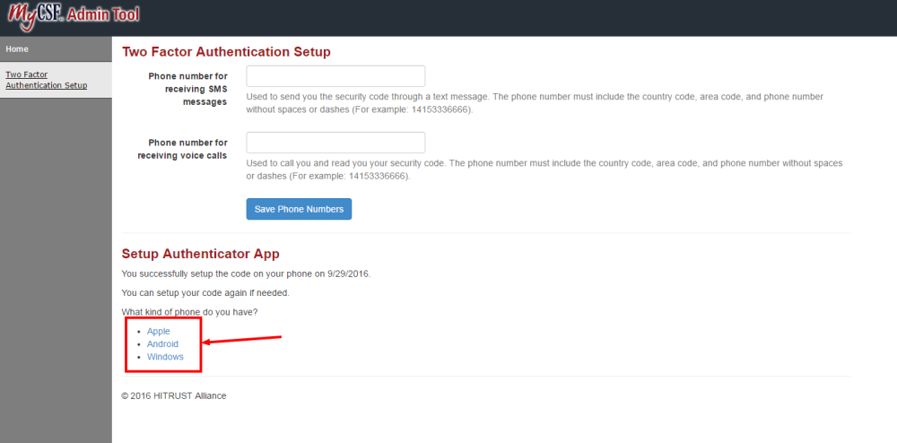 Phone App OTP Settings