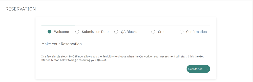 Starting a Reservation
