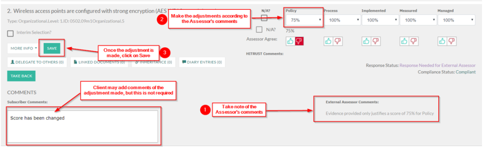 Response Needed for External Assessor