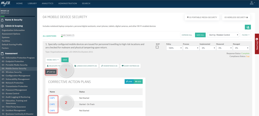 Selecting Linked CAP