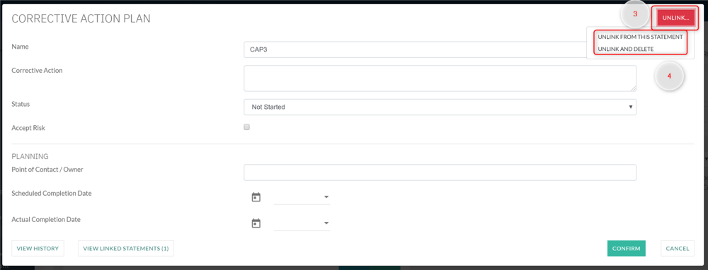 Unlinking Selected CAP