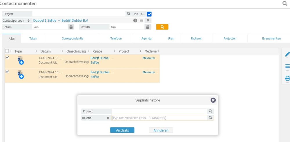 Relatiebeheer - Relaties ontdubbelen - 3