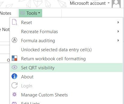 QRT visibility - User Guide - Current Version