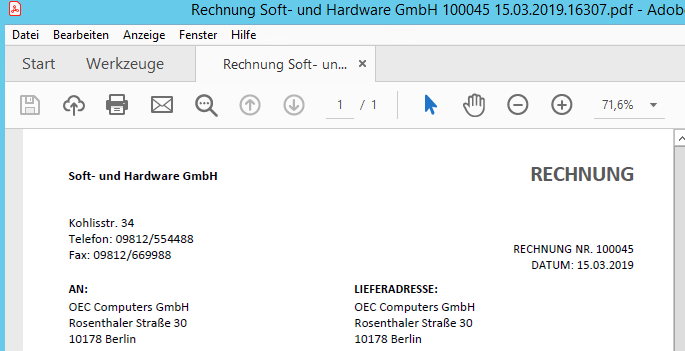 Datei geöffnet