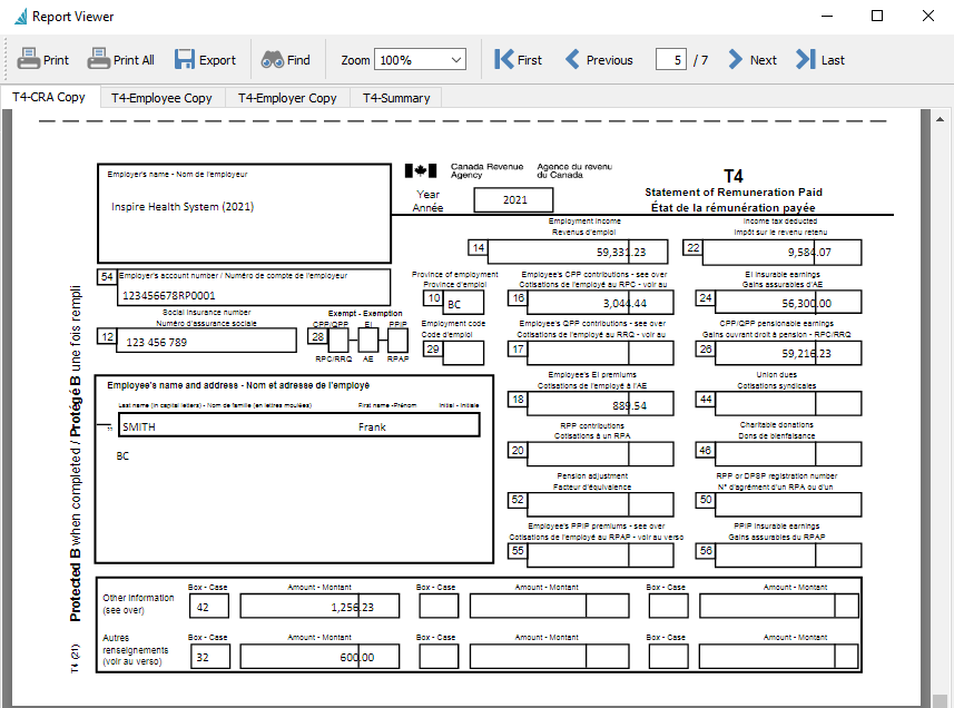 Payroll T4’s and T4 Summary Spire User Manual 3.9