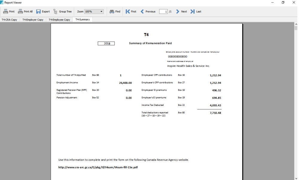 Payroll T4’s and T4 Summary - Spire User Manual - 2.4