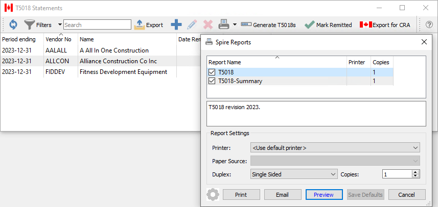 T5018 Printing - Spire User Manual - 3.11