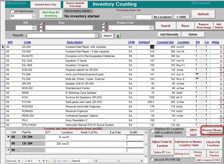 a. Recount Sheet - BarcodeApps Manual - 1