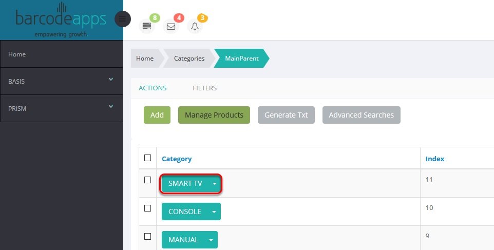 i. Adding New Category and Sub Category(New Portal) - BarcodeApps ...