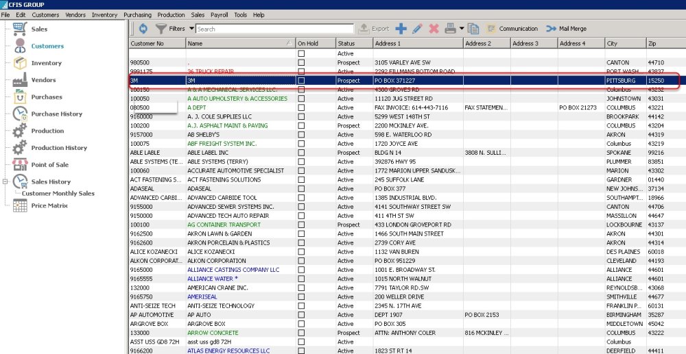 Ea. Spire PRISM Sales Order Export For Bill To And Ship To Orders