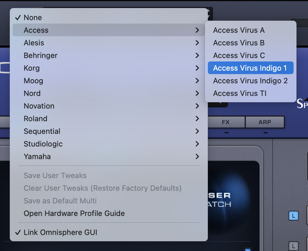 Setting up the Virus Indigo 1 - Omnisphere HW - 2.8