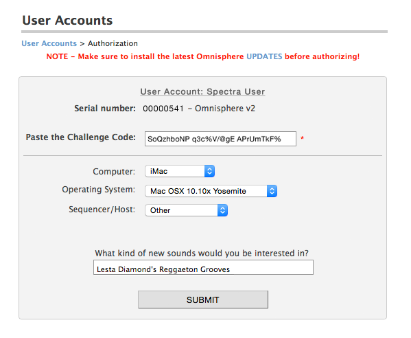 response code omnisphere crack