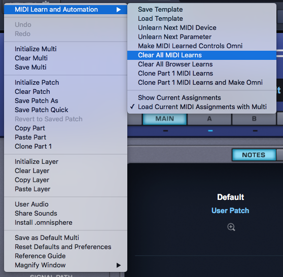 Midi Learn Menus Omnisphere 2 2 6