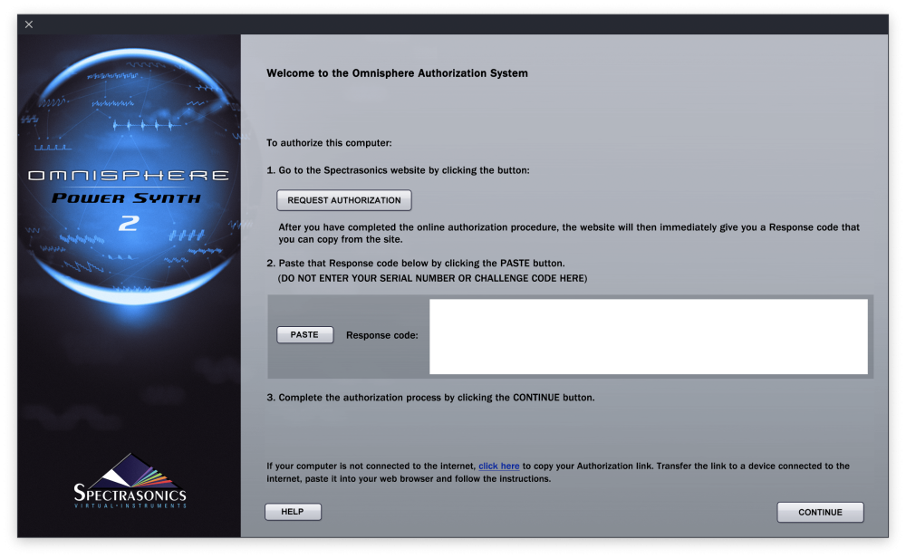 getting authorization code for omnisphere 2.5 free