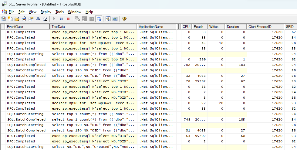 SQL Server Profiler - Gedys CXM Technisches Handbuch - 6.0