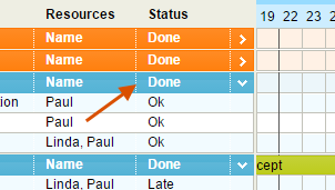Dragging the border between two columns enables you to change the width of each column
