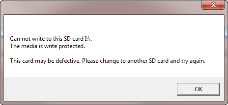 Media is Write Protected Error