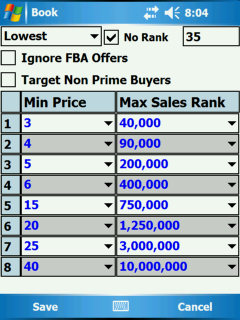 Figure 6 Basic Trigger Screen on PDA