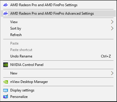 Amd radeon pro 2024 and amd firepro settings