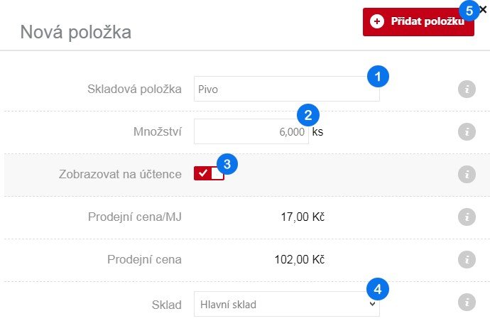 Rozpis - Nová položka