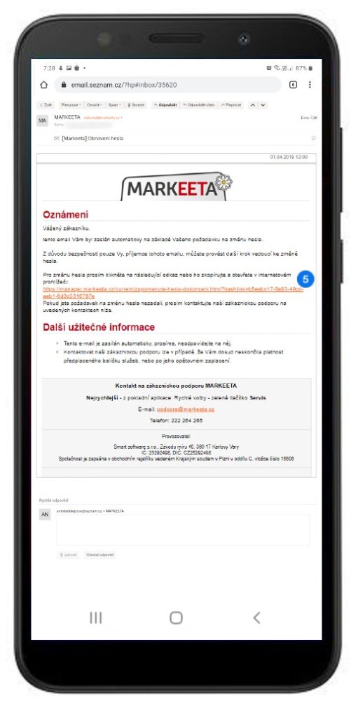 Zapomenuté heslo - krok 4