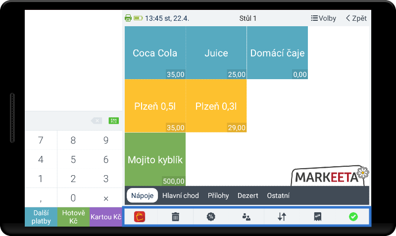 Funkce na markovací obrazovce