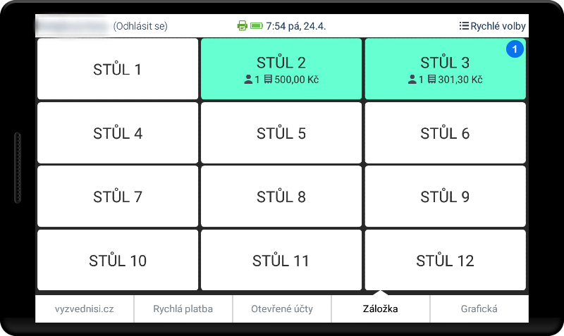 Jak používat funkci rozdělení účtu - krok 2