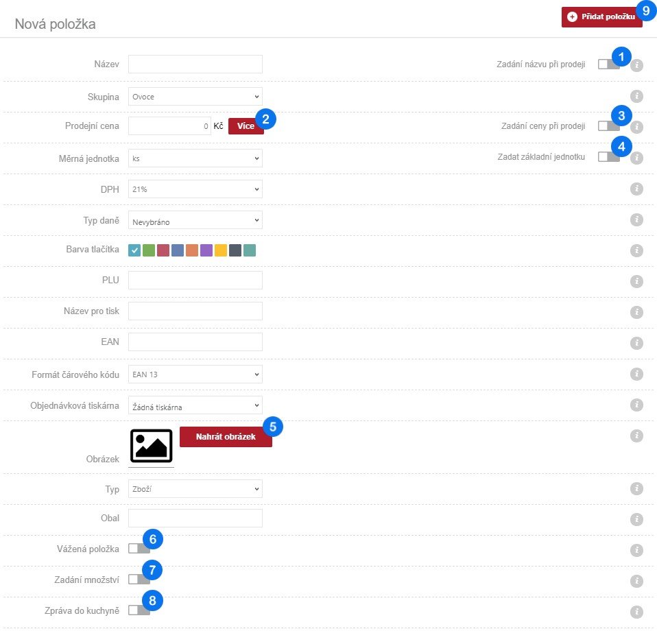 Nová položka