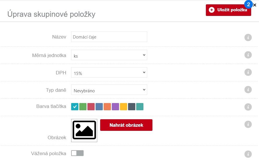 Jak upravit skupinovou položku - krok 2
