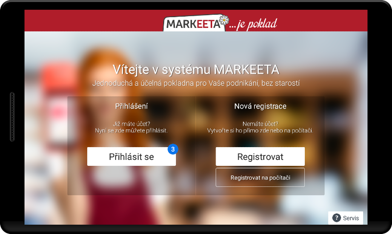 Prvotní přihlášení do dotykové pokladny - krok 3